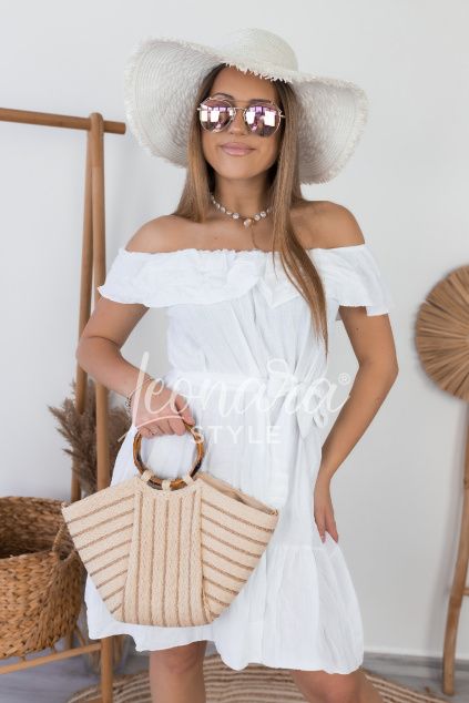 Bílé mušelínové šaty AGNES
