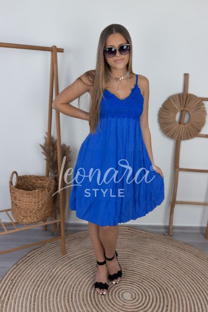Královsky modré krajkované šaty ADLEY
