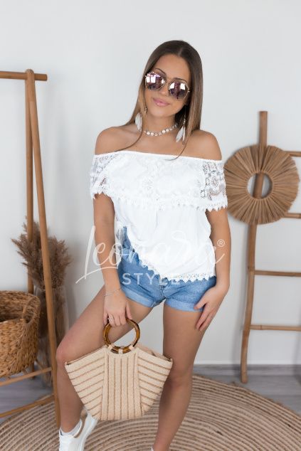 Bílé tričko s volánky FALLON