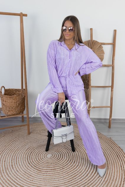 Fialový žebrovaný set HARLOW