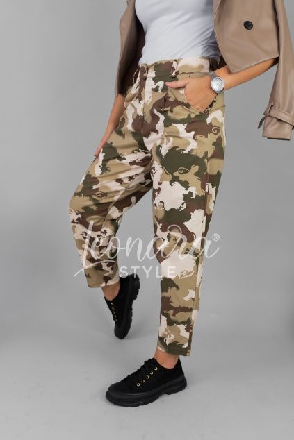 Hnědé army maskáčové kalhoty ARMANO