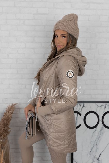 Béžová prošívaná parka BENITO