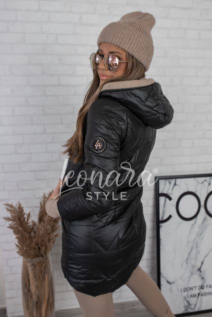 Černá prošívaná parka BENITO