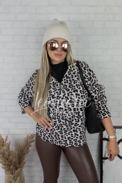 Hnědá leopardí košile BIANCA