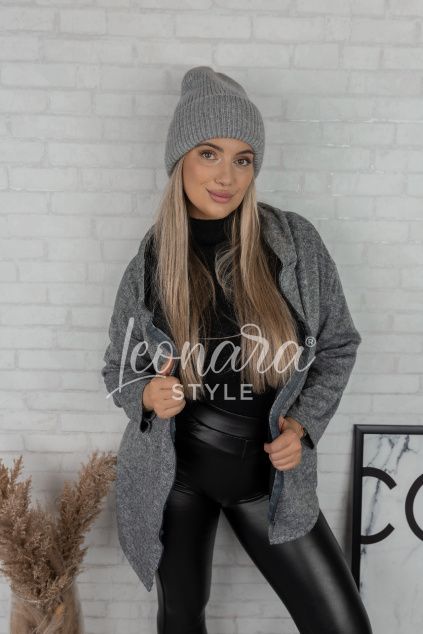 Šedá melírovaná delší mikina BEATA