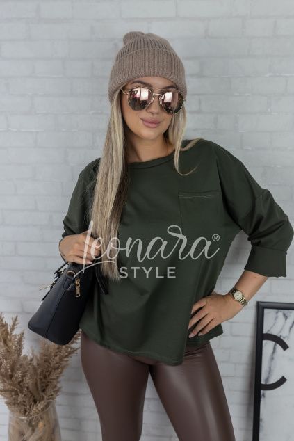 Khaki oversize halenka REGINA