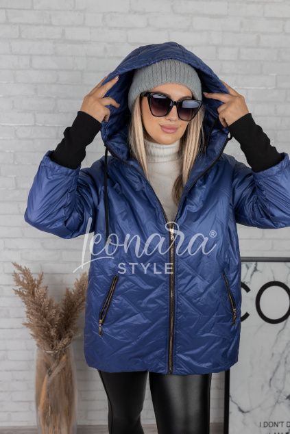 Modrá prošívaná bunda VALIA