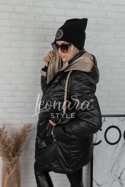Černá prosívaná bunda ELIZABETH