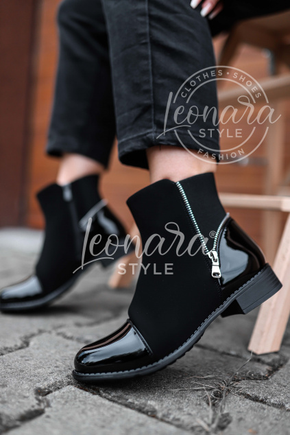 Černé elegantní kotníkové boty MERCY
