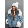 Bílá plyšová čepice CLAUDINE