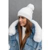 Bílá plyšová čepice CLAUDINE