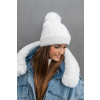 Bílá plyšová čepice CLAUDINE