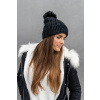 Černá plyšová čepice CLAUDINE