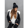 Černá plyšová čepice CLAUDINE