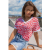 Bílo-červené leopardí tričko NEON