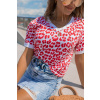 Bílo-červené leopardí tričko NEON