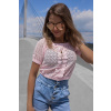 Baby pink madeirový crop top AUBREY
