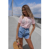 Baby pink madeirový crop top AUBREY