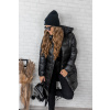 Černá delší prošívaná bunda LEANNA