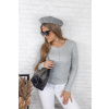 Šedý žebrovaný svetr ALYSSA