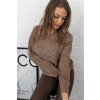Hnědý svetr s lurexovou nití ISLA