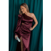 Vínové saténové společenské šaty ANGELINA