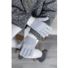 Šedo-bílé zimní rukavice JOY