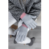 Šedo-růžové zimní rukavice JOY