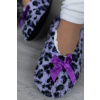 Fialové leopardí zateplené bačkůrky LANA