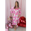 Růžové šaty s rozparkem FLOWER