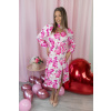 Růžové šaty s rozparkem FLOWER