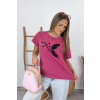 Růžové tričko s peříčkem FEA