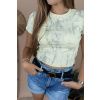 Žluté crop top tričko MOMO
