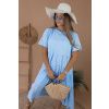 Baby blue madeirové šaty MILADY