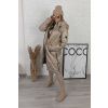 Béžová dlouhá plus size bunda SAFIA