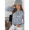 Modro/růžová halenka s leopardím vzorem BAMBO