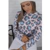 Růžovo/modrá halenka s leopardím vzorem BAMBO