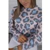 Růžovo/modrá halenka s leopardím vzorem BAMBO