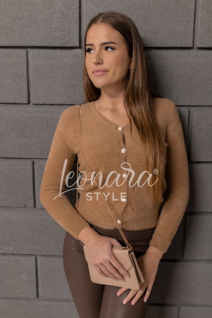 Camel heboučký svetřík na knoflíčky NORA (Velikost ONESIZE)