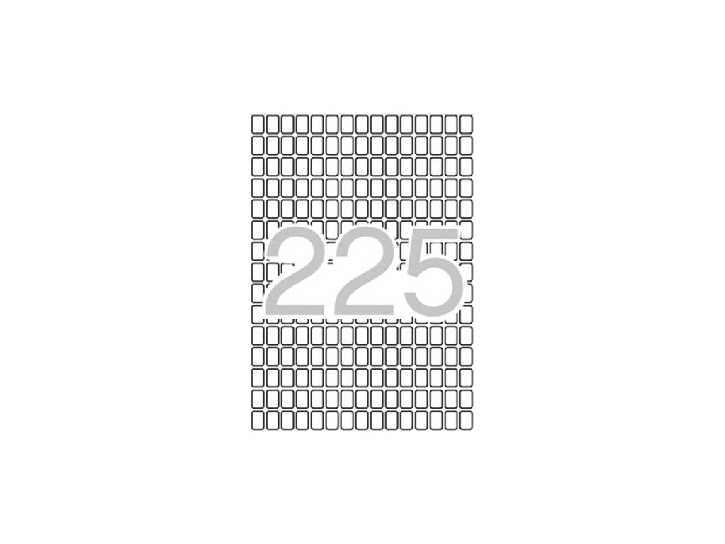 Etikety, 8x12 mm, zaoblené rohy, na liste formátu A5, APLI, 3375 etikiet/bal
