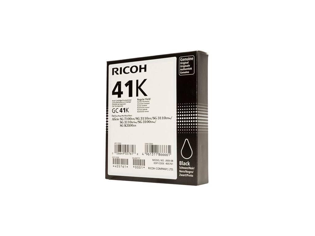 405761 Gélová náplň k tlačiarňam SG 2100N, SG 3100SNw, RICOH Type GC41K čierna, 2,5K