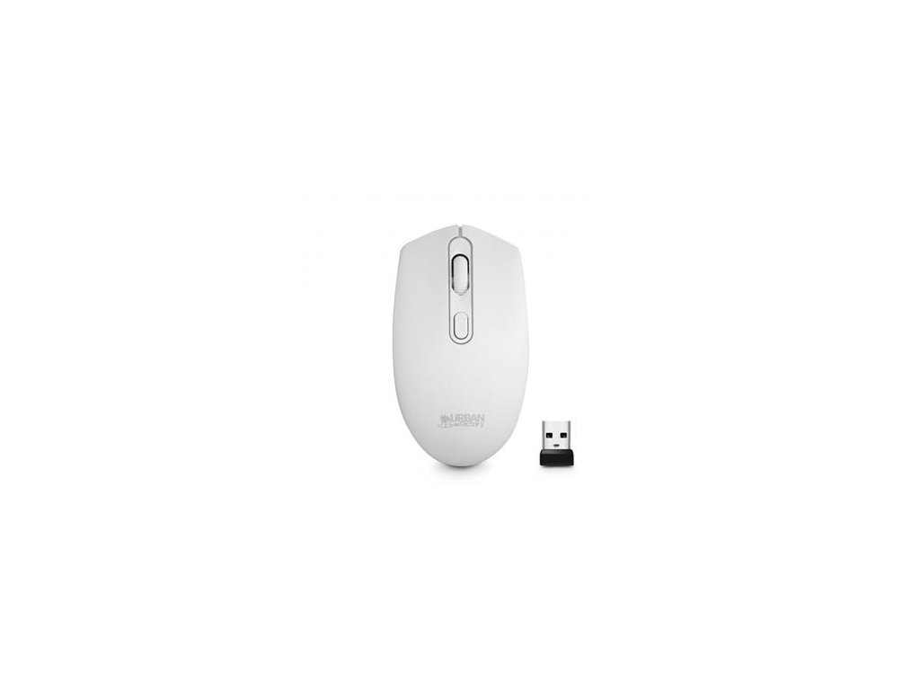 Myš, bezdrôtová, optická, stredná veľkosť, USB, URBAN FACTORY "Free Color", biela