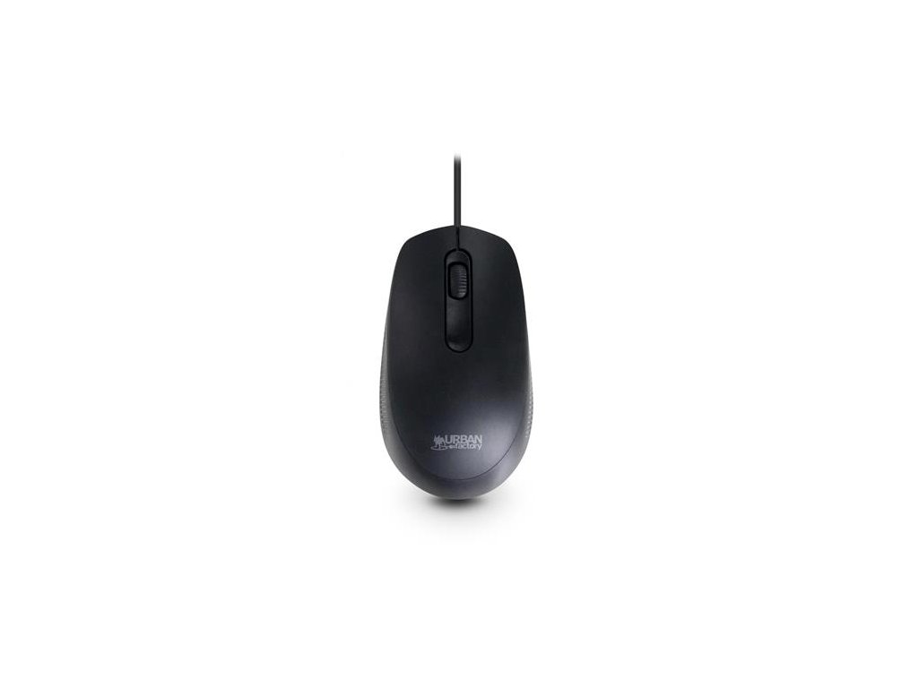 Myš, drôtová, optická, stredná veľkosť, USB, URBAN FACTORY "Free Color", čierna