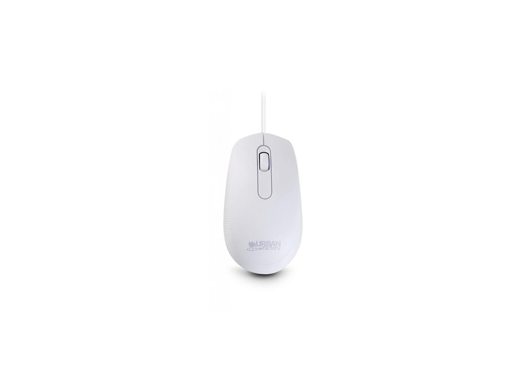 Myš, drôtová, optická, stredná veľkosť, USB, URBAN FACTORY "Free Color", biela