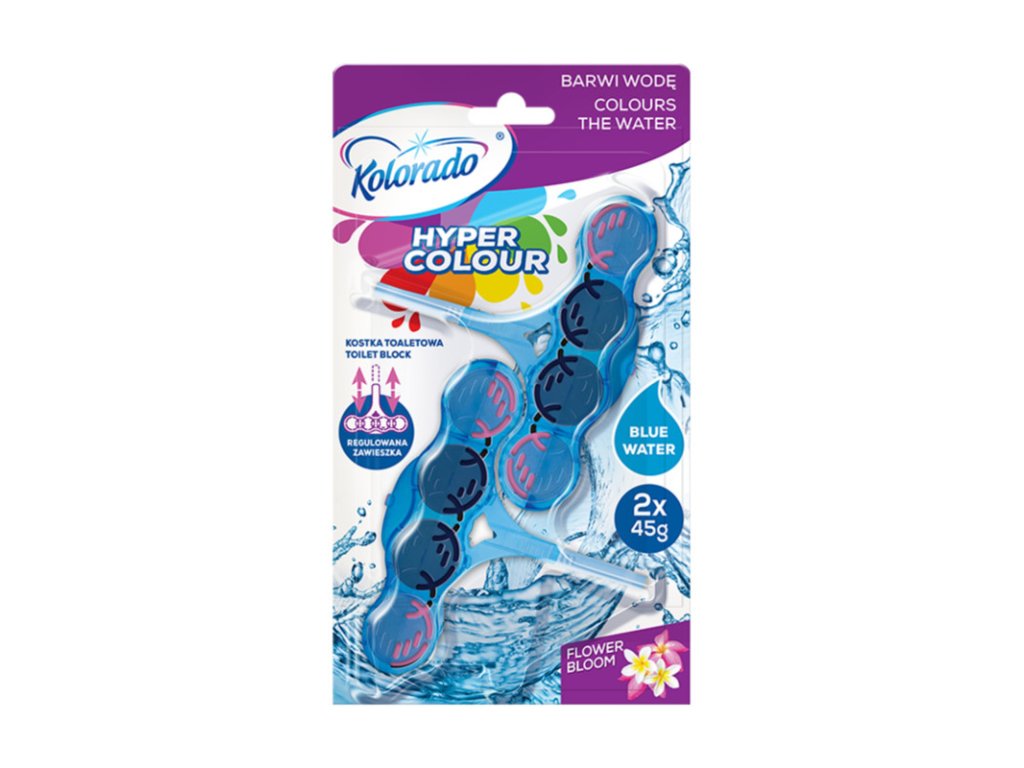 WC blok Kolorado Hyper Color MODRÝ KVET 2x45g