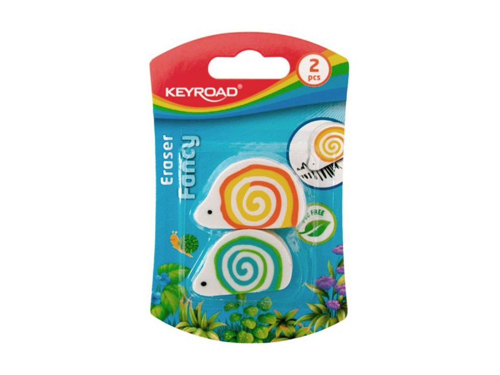 Guma univerzálna KEYROAD slimák, blister 2 ks, mix farieb