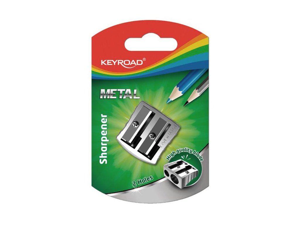 Strúhadlo KEYROAD Metal hliníkové, s dvomi otvormi, blister