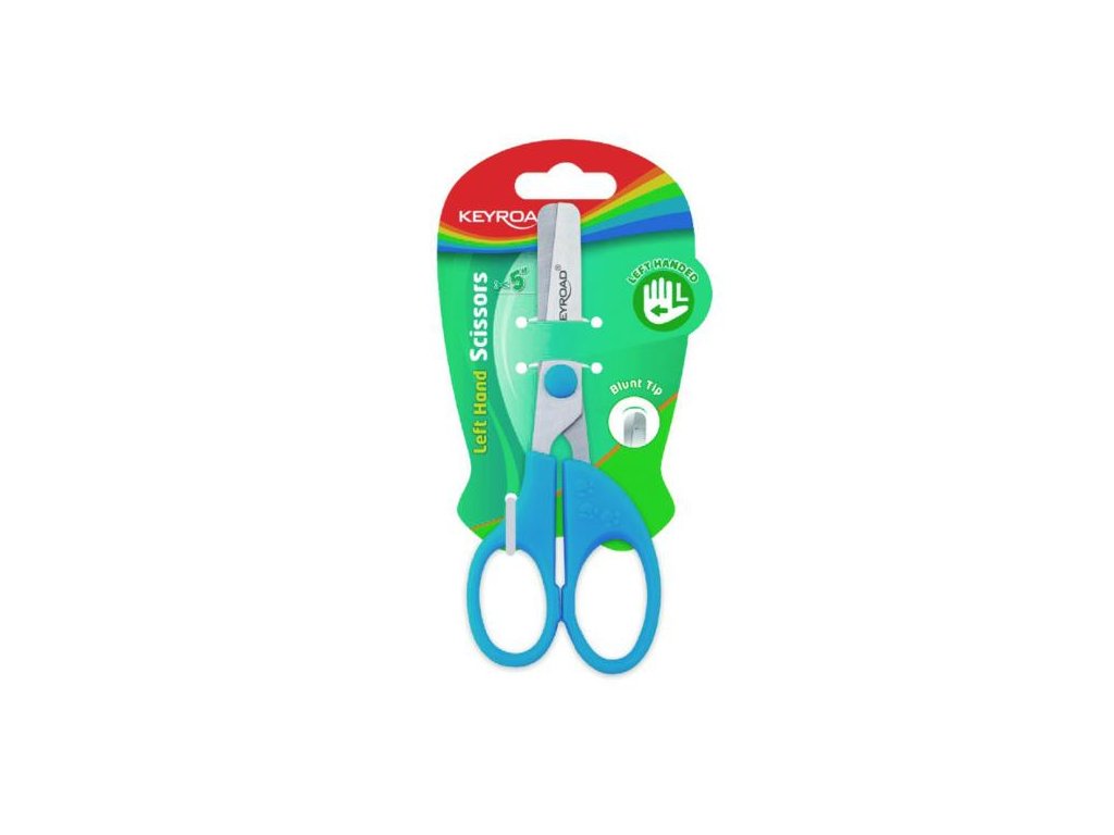 Detské nožnice KEYROAD Kids pre ľavákov 13 cm, blister, mix farieb
