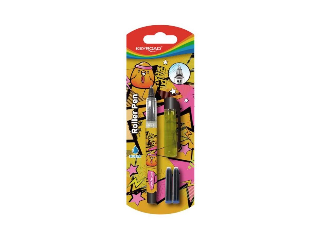 Guľôčkové pero KEYROAD 0,7 mm 2 náplne, blister, mix farieb