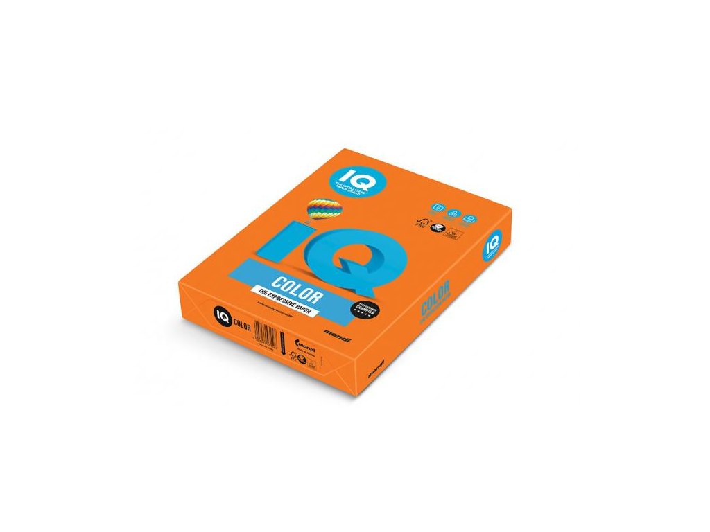 Farebný papier IQ color oranžový OR43, A4, 80g